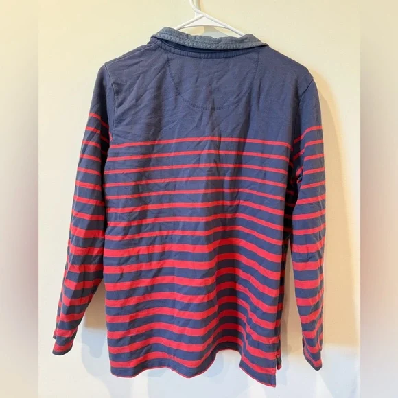 L.L. Bean Navy and Red Striped Shirt - Picture 2 of 5